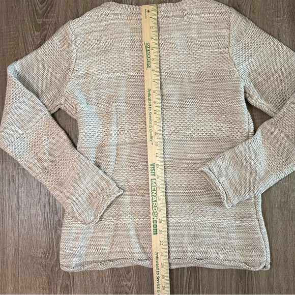 Coldwater Creek Sweater Beige Striped Sz M (10-12) 100% Cotton Old Money Classic - Picture 8 of 8